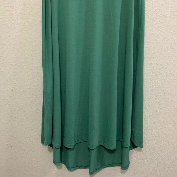 LULAROE SIMPLY COMFORTABLE CARLY SHORT SLEEVE T-SHIRT MAXI DRESS XS GREEN. - Picture 6 of 9